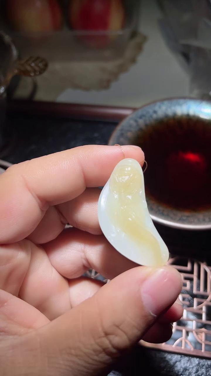 和田玉糖白玉山料武财神关羽- 藏玉阁